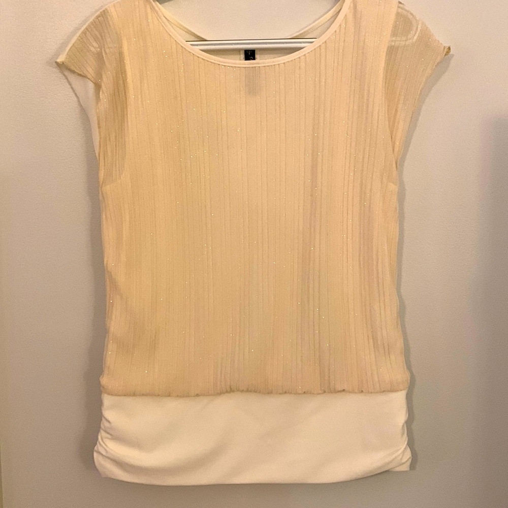 Ivory Capped Sleeves Blouse